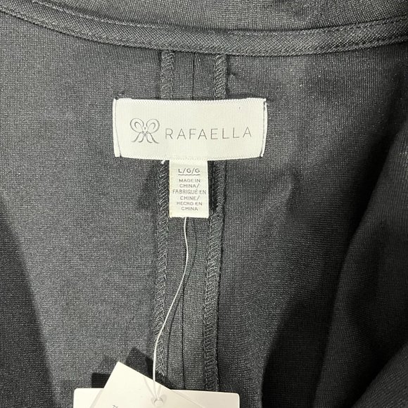 NWT Women's Rafaella Vegan Leather Ponte Draped Front Black Jacket, Large, Black - Picture 4 of 7